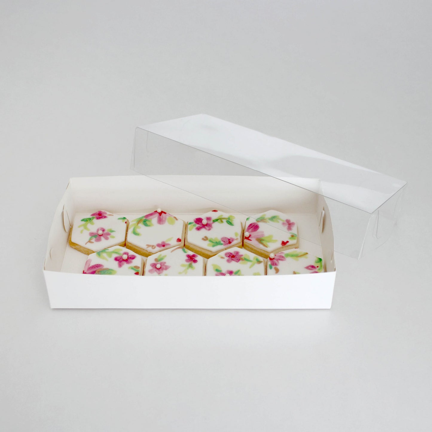 CLEAR LID BISCUIT BOX RECTANGLE 9x4.5x1.5(H)in