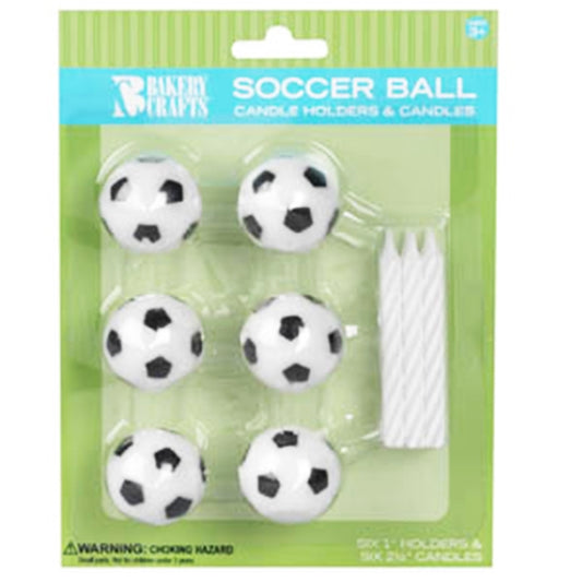 SOCCER BALL BIRTHDAY CANDLE HOLDERS